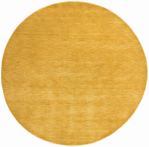150x150 cm wool yellow round Rug-HLC200126 - Rugoutlet