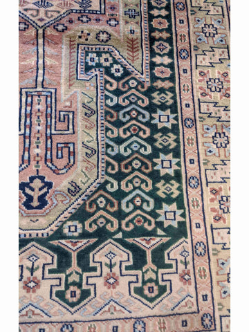 159 x 100 cm Fine Pakistan Green Rug - Rugoutlet