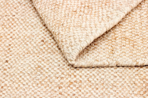 160x90 cm Jute & wool beige flat-weave Rug-200024WD - Rugoutlet