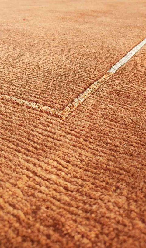 175 x 122 cm Handmade Silk and wool Yellow Rug - Rugoutlet