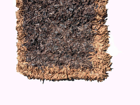 180 x 123 cm Hand knotted leather Brown Rug - Rugoutlet
