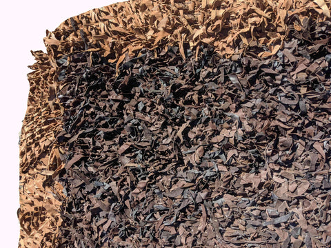 180 x 123 cm Hand knotted leather Brown Rug - Rugoutlet