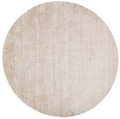 200x200 cm  Indian Viscose Beige Rug-Robusto, Steel Round