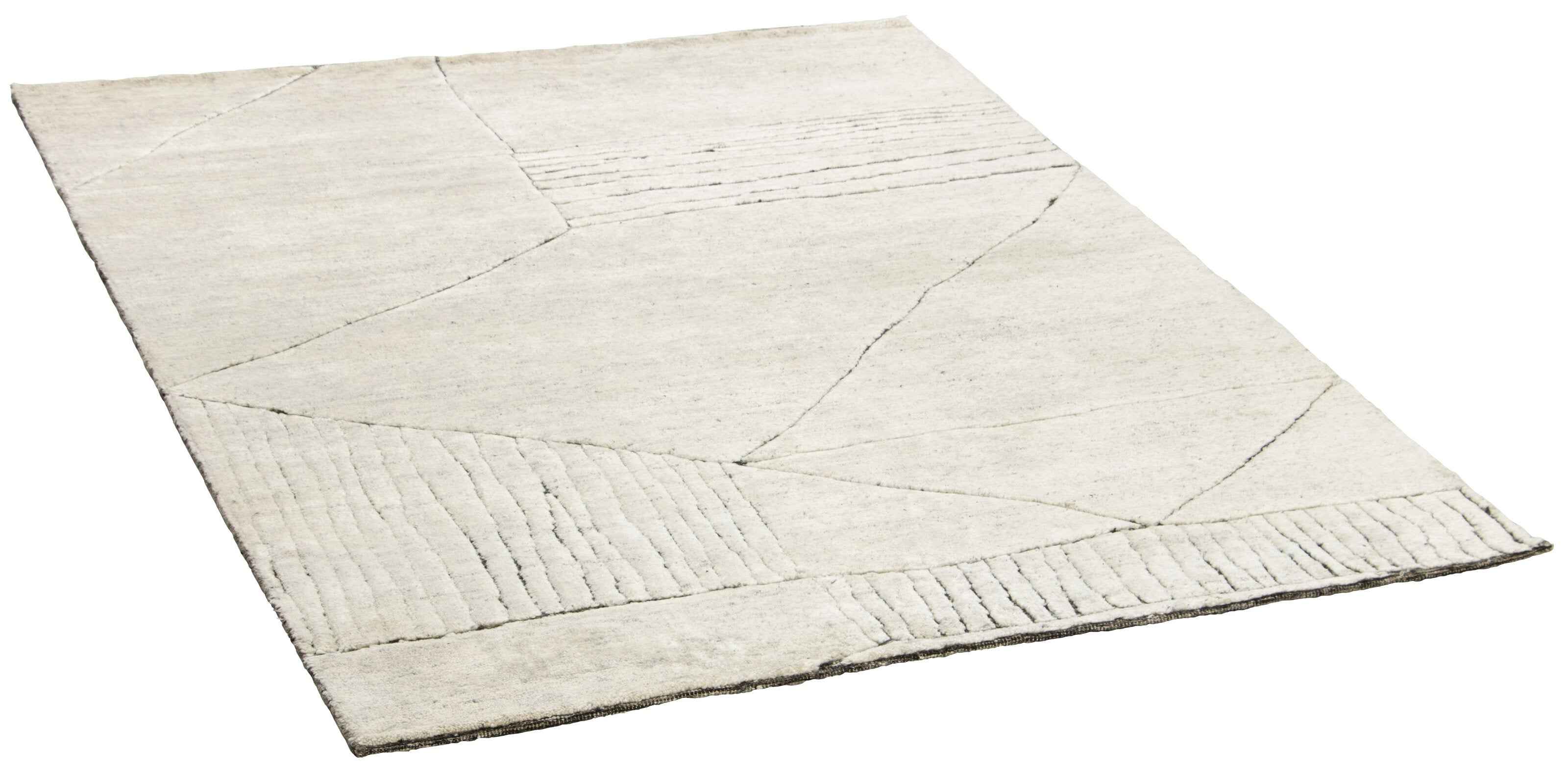 200 x 200 cm Indian Wool Beige Rug-Fields, Natural - Rugmaster
