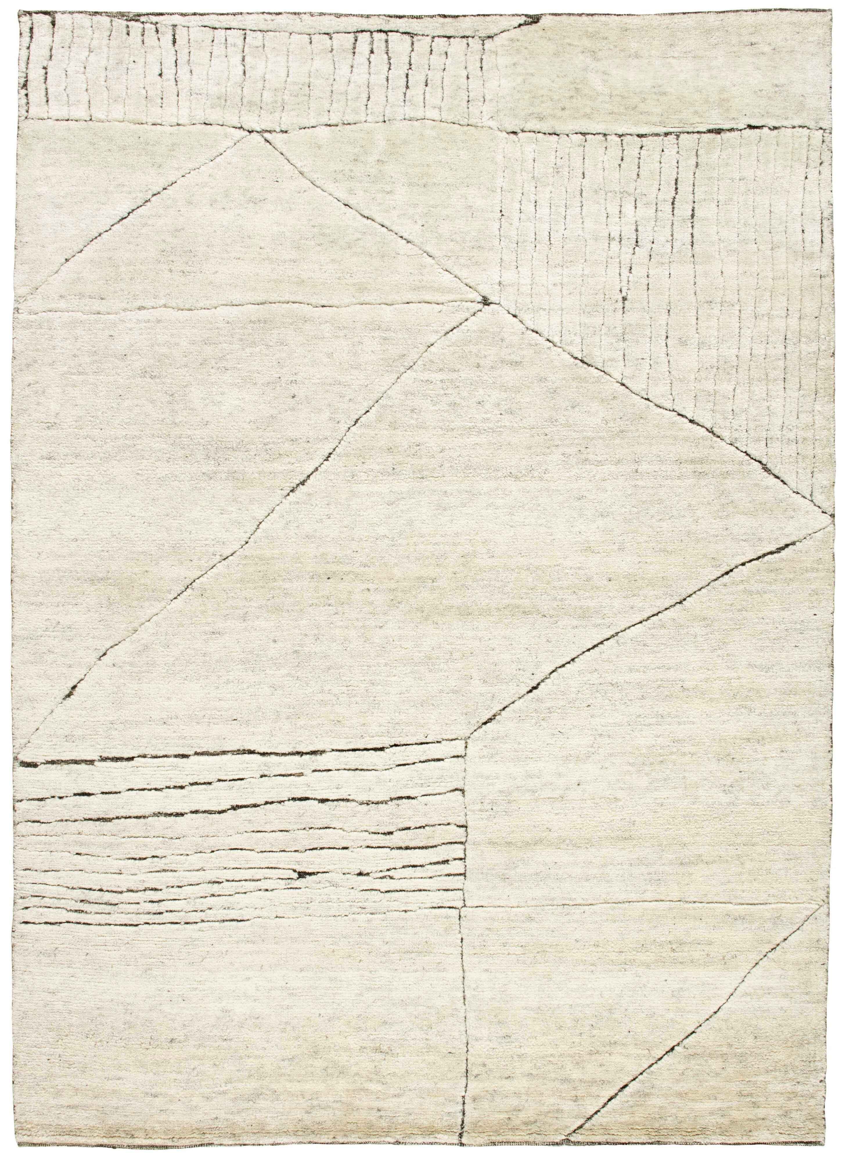 200 x 200 cm Indian Wool Beige Rug-Fields, Natural - Rugmaster