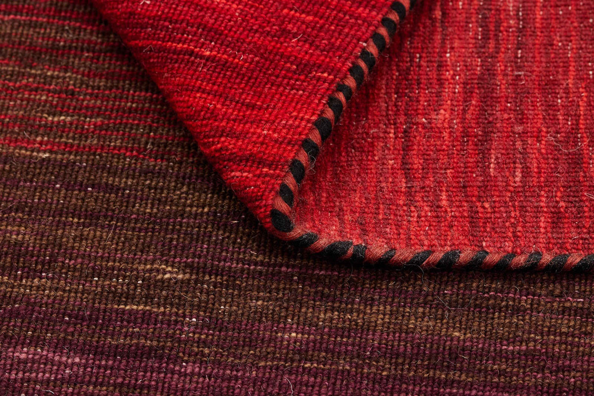 200x140 cm Indian Wool Multicolor Rug-HLD180805, Black Red - Rugmaster