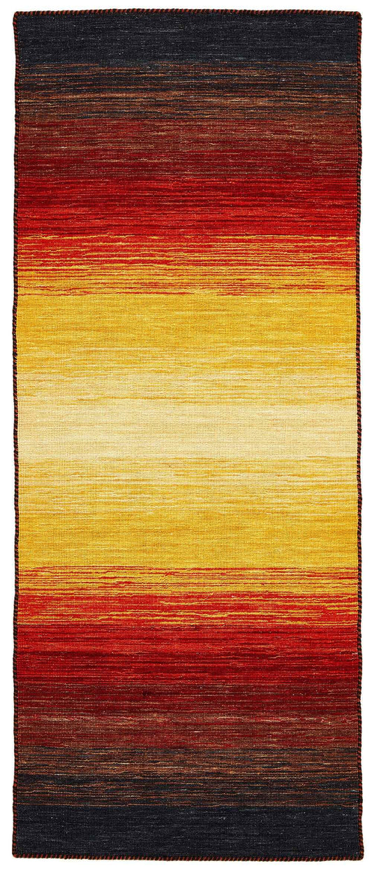 200x80 cm  Indian Wool Multicolor Rug-HLD180805, Black Grey