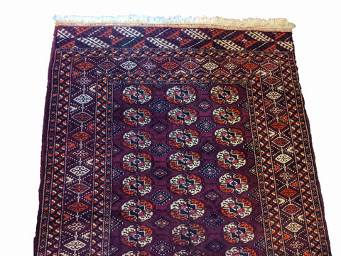 225 x 113 cm Pakistan Bukhara Purple Rug - Rugoutlet