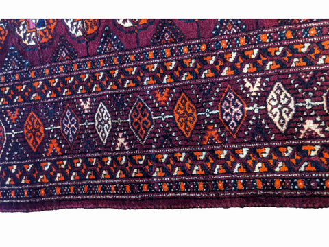 225 x 113 cm Pakistan Bukhara Purple Rug - Rugoutlet