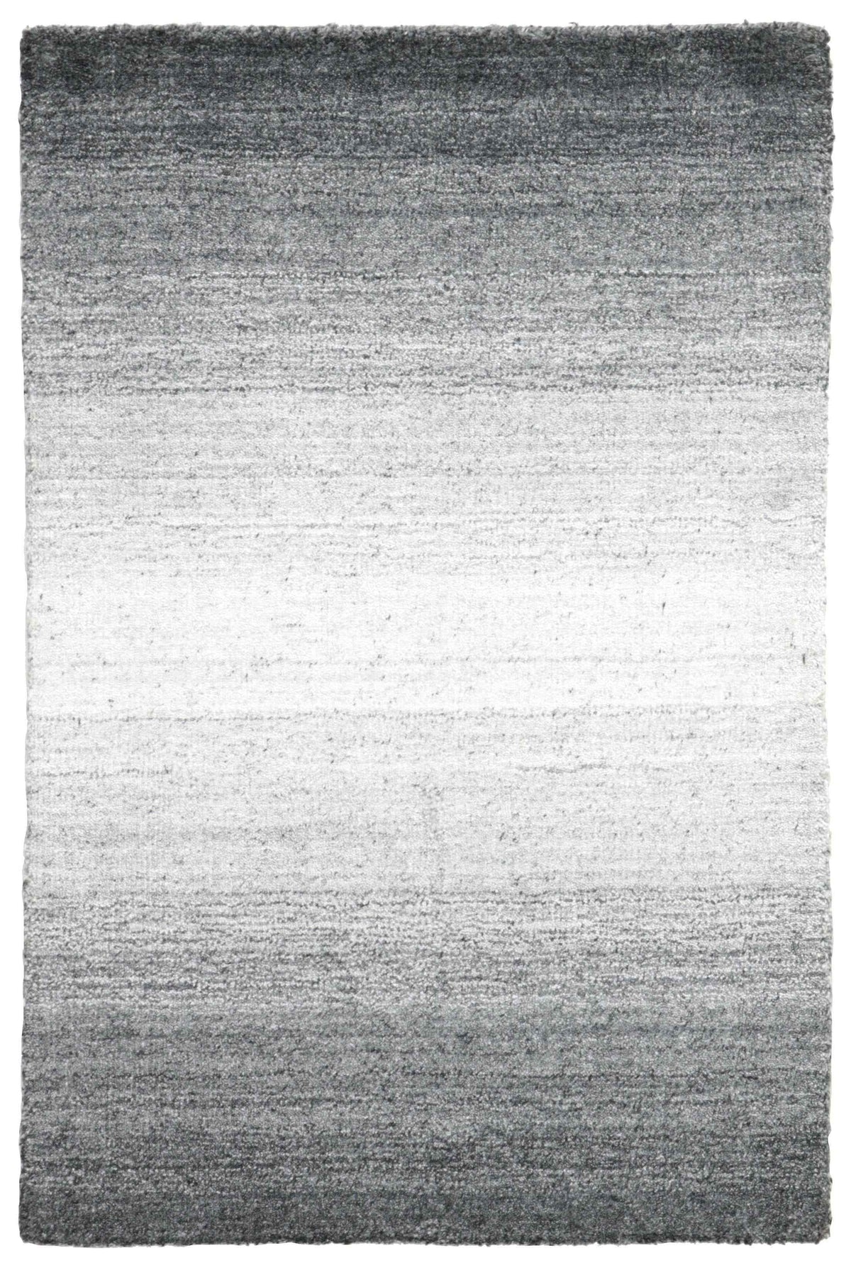 240x170 cm Indian Wool/Viscose Black Rug-Gris, Grey - Rugmaster