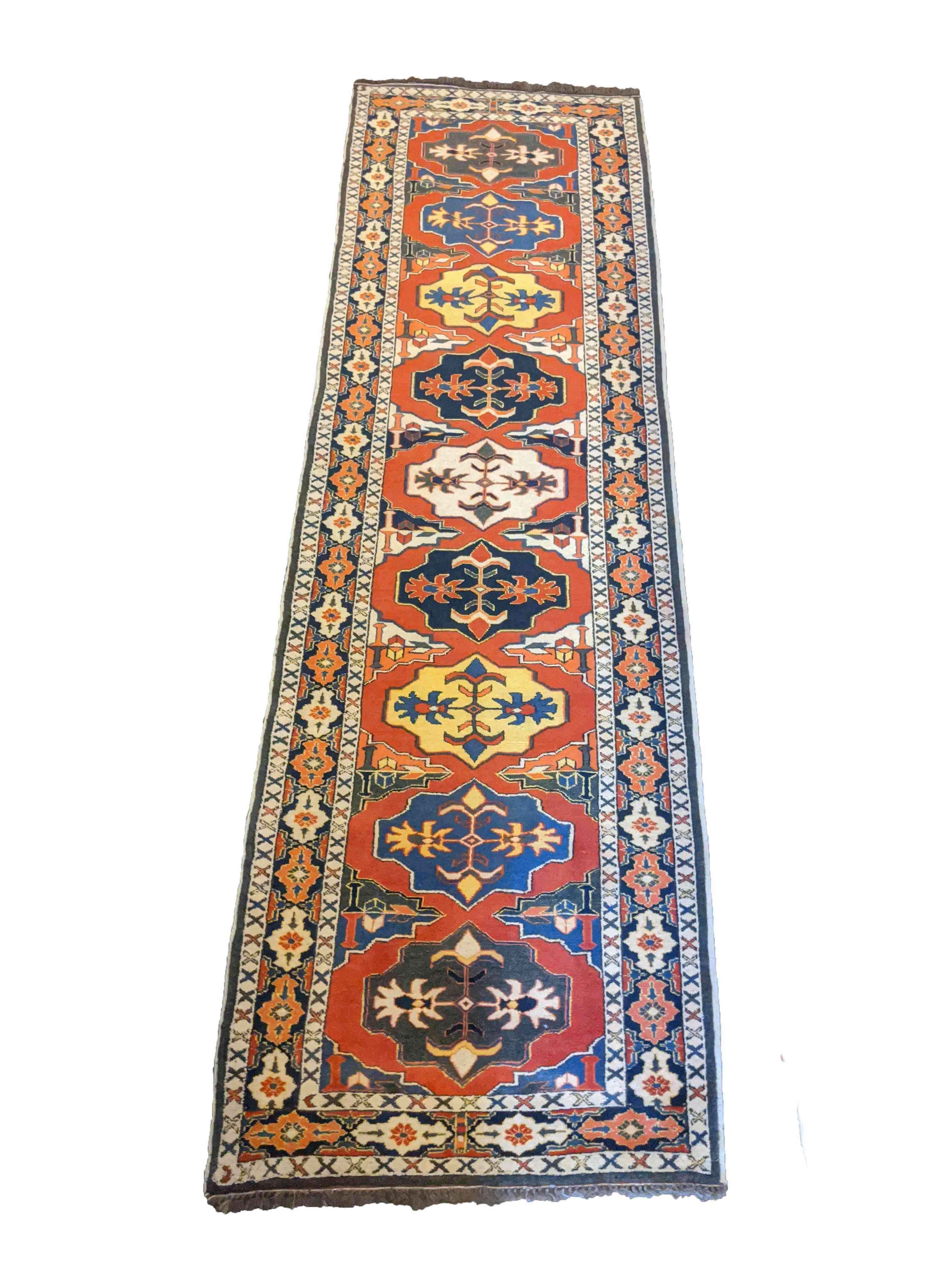 245 x 70 cm Kazak Orange Rug - Rugoutlet