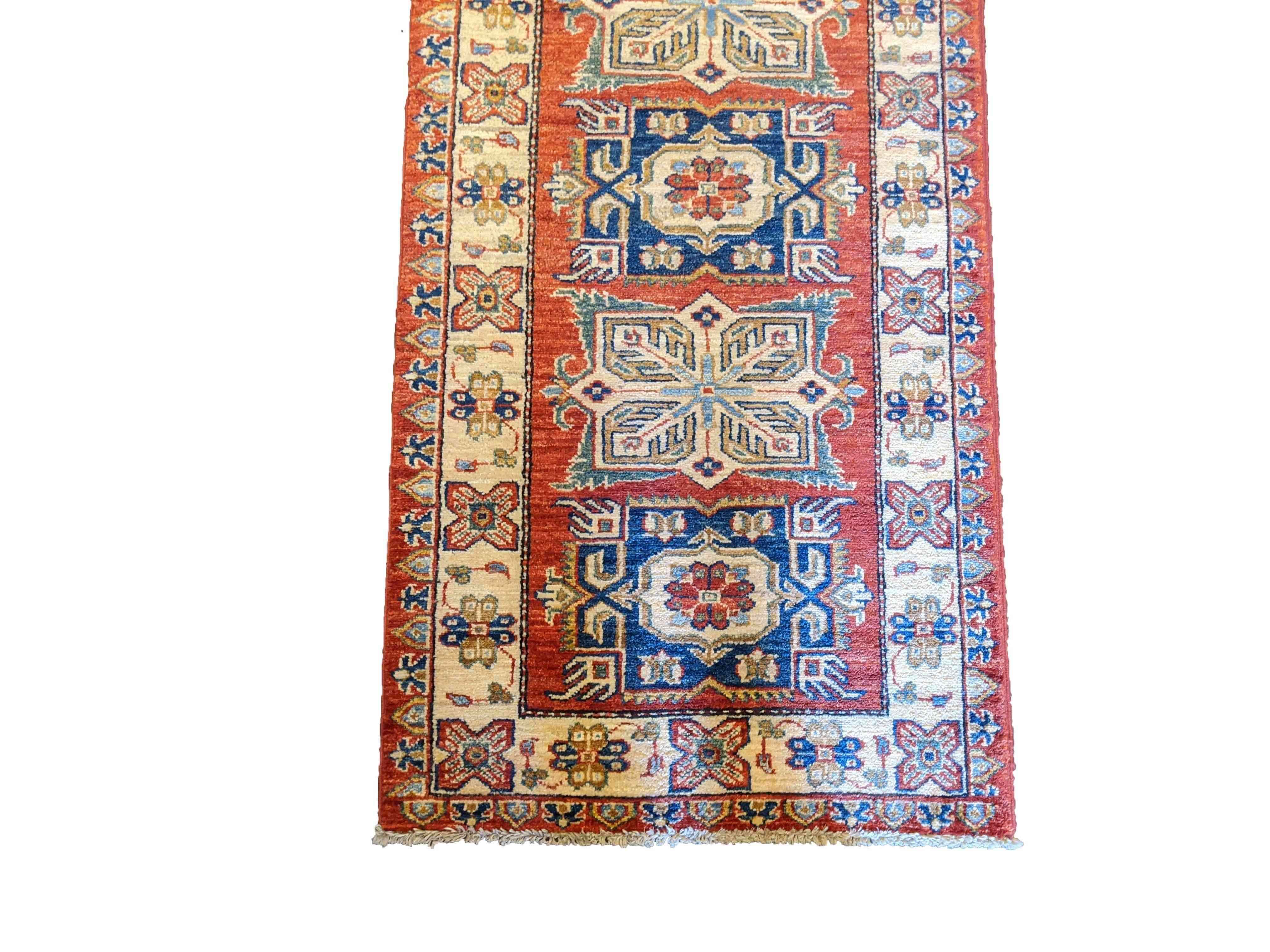 245 x 70 cm Kazak Orange Rug - Rugoutlet