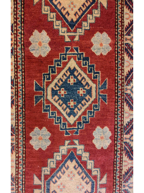 270 x 78 cm Kazak natural dye Red Rug - Rugoutlet