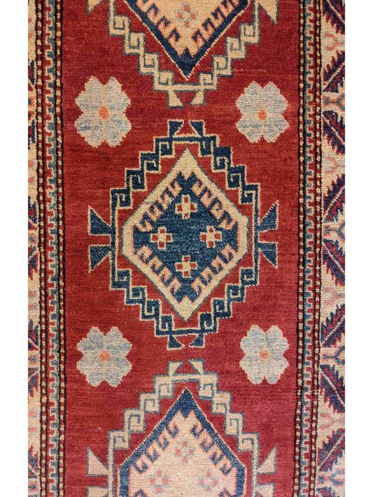 270 x 78 cm Kazak natural dye Red Rug - Rugmaster