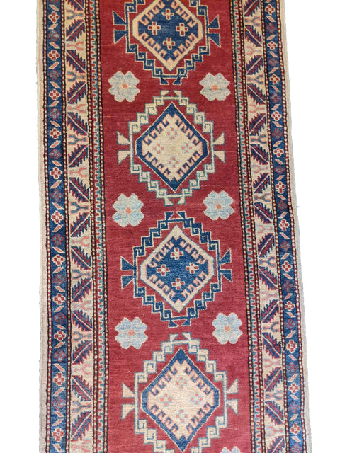 270 x 78 cm Kazak natural dye Red Rug - Rugoutlet