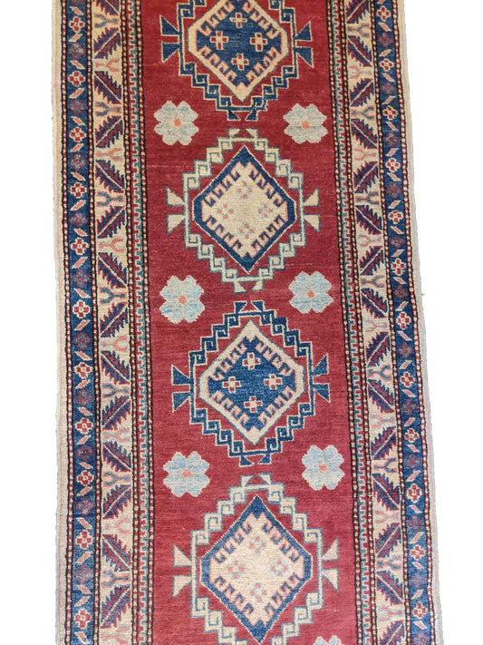 270 x 78 cm Kazak natural dye Red Rug - Rugmaster