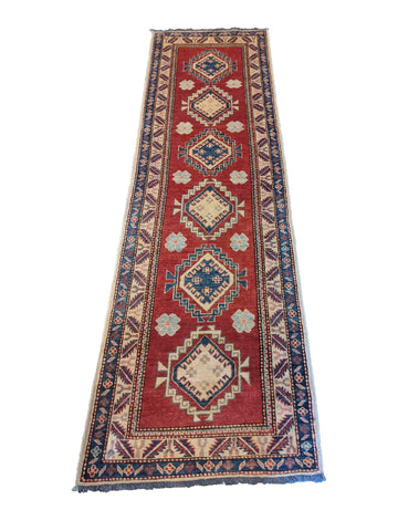 270 x 78 cm Kazak natural dye Red Rug - Rugoutlet