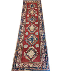 270 x 78 cm Kazak natural dye Red Rug - Rugoutlet