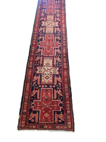 287 x 79 cm Karajeh Red Rug - Rugoutlet