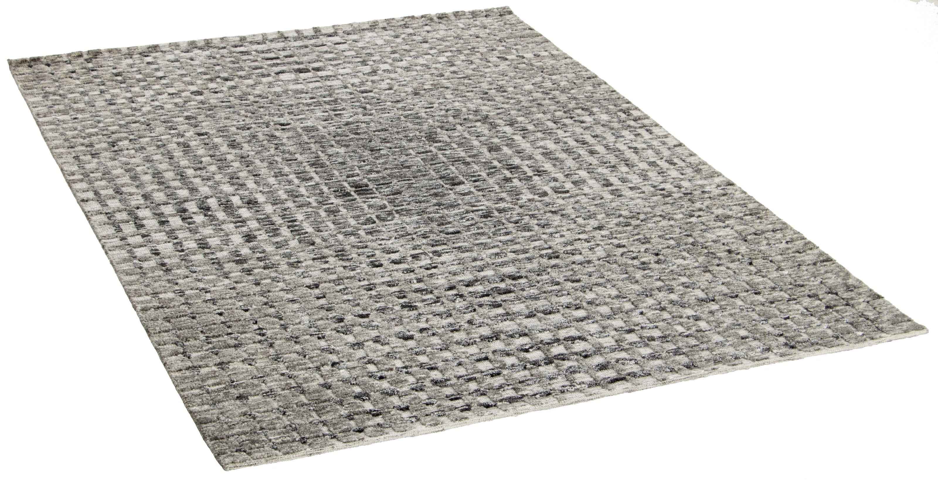 300x300 cm Indian Wool Multicolor Rug-Cliff, Charcoal - Rugmaster