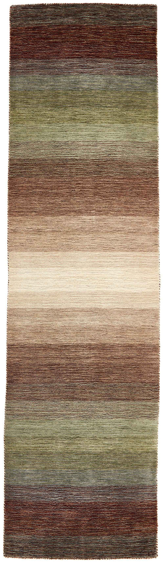 300x80 cm  Indian Wool Beige Rug-Robusto, Dark Brown