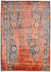 304x205 cm Indian Wool/Viscose Multicolor Rug-840272 - Rugmaster