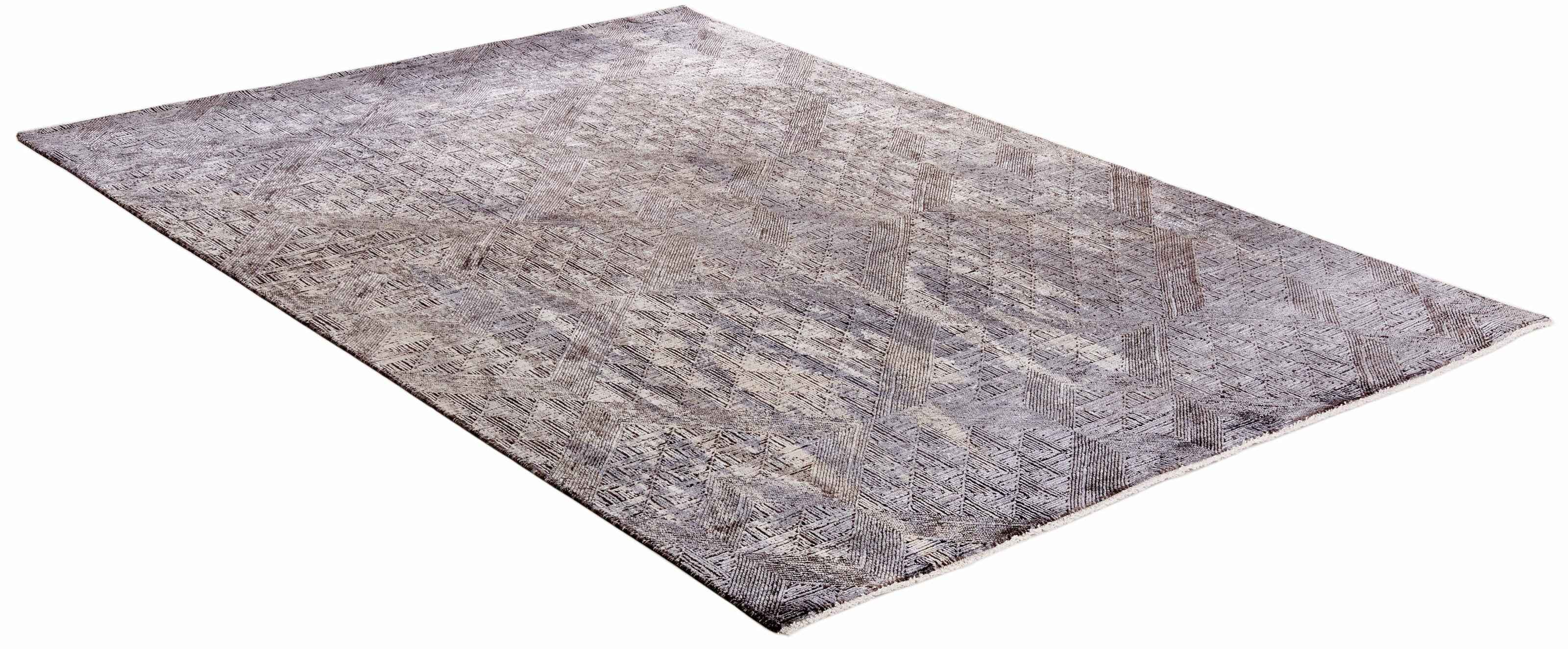 307x307 cm Indian Wool/Viscose Multicolor Rug-840394 - Rugmaster
