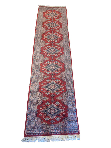 334 x 80 cm Pakistan Bukhara Red Rug - Rugoutlet