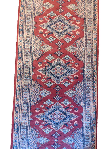 334 x 80 cm Pakistan Bukhara Red Rug - Rugoutlet