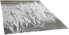 342x342 cm Indian Wool/Viscose Black Rug-840231 - Rugmaster