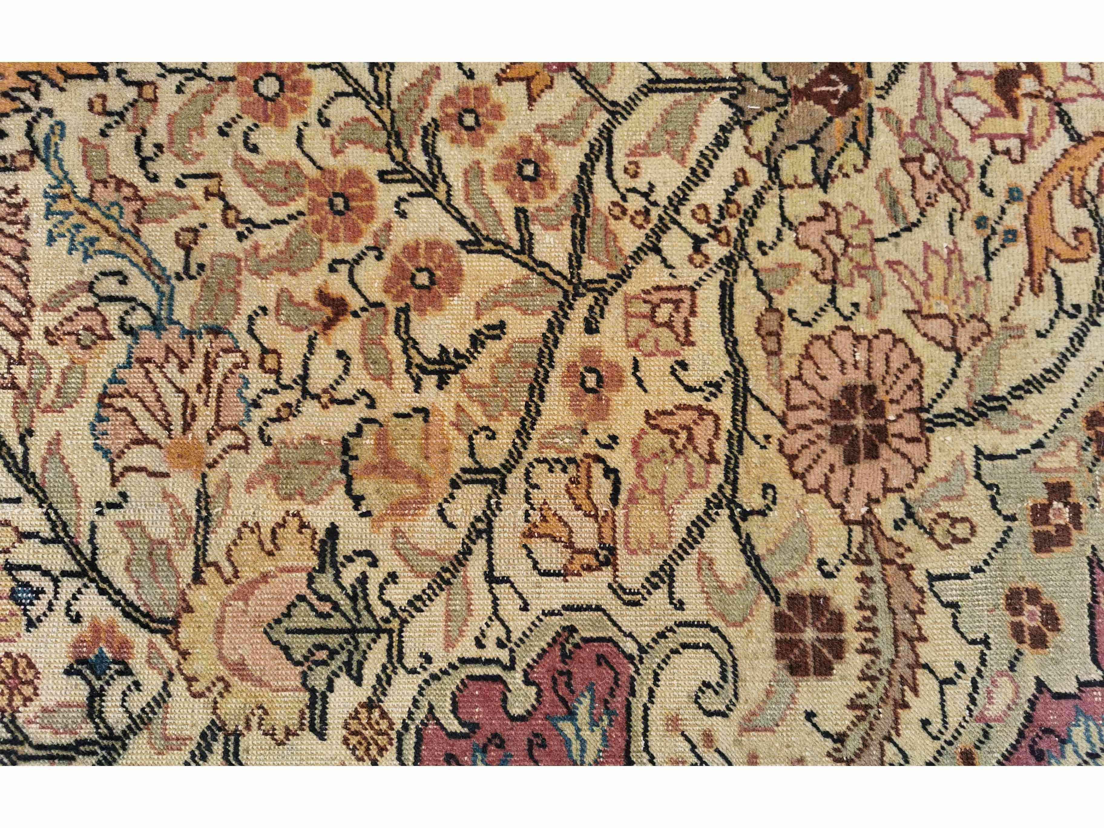 345 x 226 cm Anatolian Distressed Yellow Large Rug - Rugoutlet