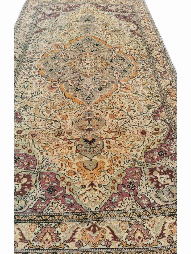 345 x 226 cm Anatolian Distressed Yellow Large Rug - Rugoutlet