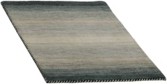 90x60 cm Indian Wool Black Rug-6029, Black Grey - Rugmaster