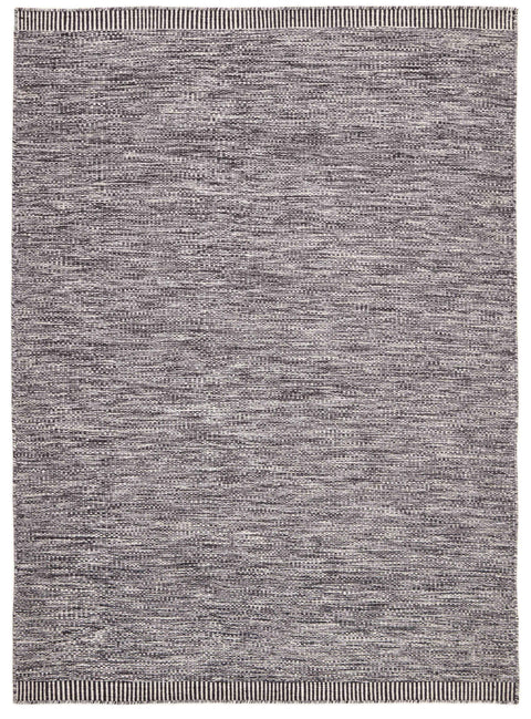 90x60 cm wool Black Rug-J-96-03, Steel - Rugoutlet