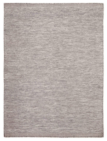 90x60 cm wool Black Rug-J-96-03, Steel - Rugoutlet