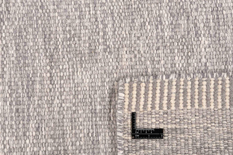 90x60 cm wool Black Rug-J-96-03, Steel - Rugoutlet