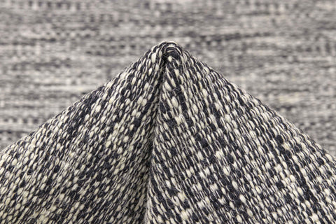 90x60 cm wool Black Rug-J-96-03, Steel - Rugoutlet