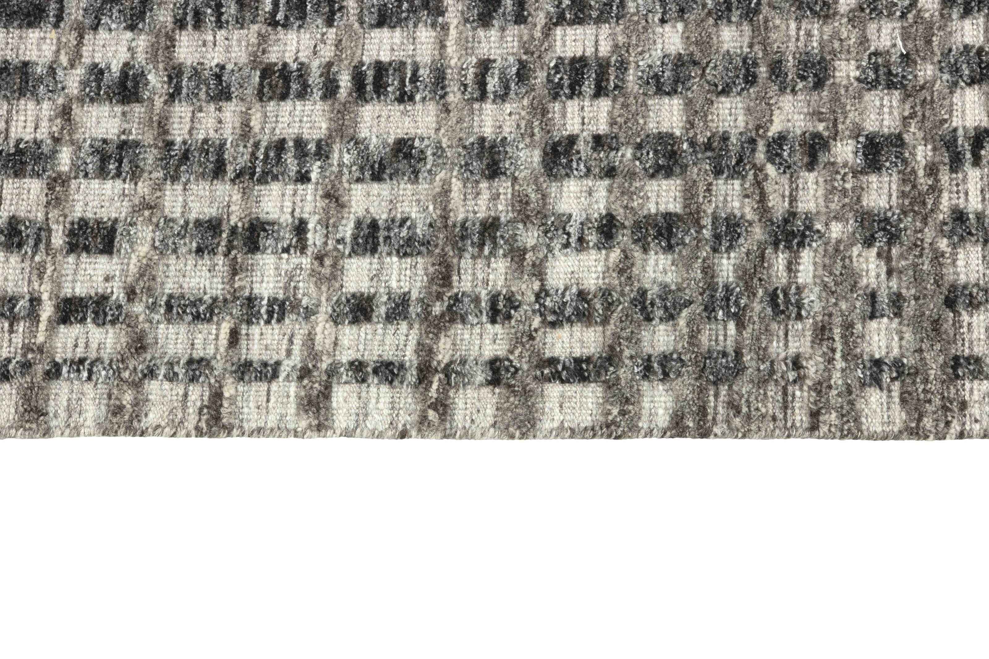 90x60 cm wool multicolour Rug-Cliff, Charcoal - Rugoutlet