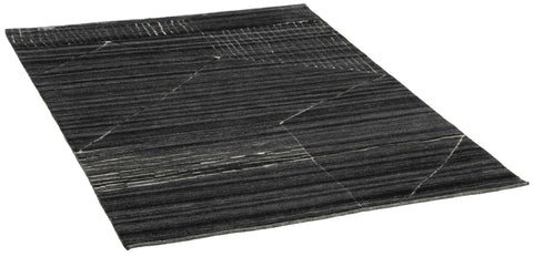90x60 cm wool multicolour Rug-Fields, Charcoal - Rugoutlet