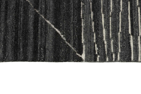 90x60 cm wool multicolour Rug-Fields, Charcoal - Rugoutlet