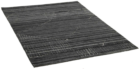 90x60 cm wool multicolour Rug-Fields, Charcoal - Rugoutlet