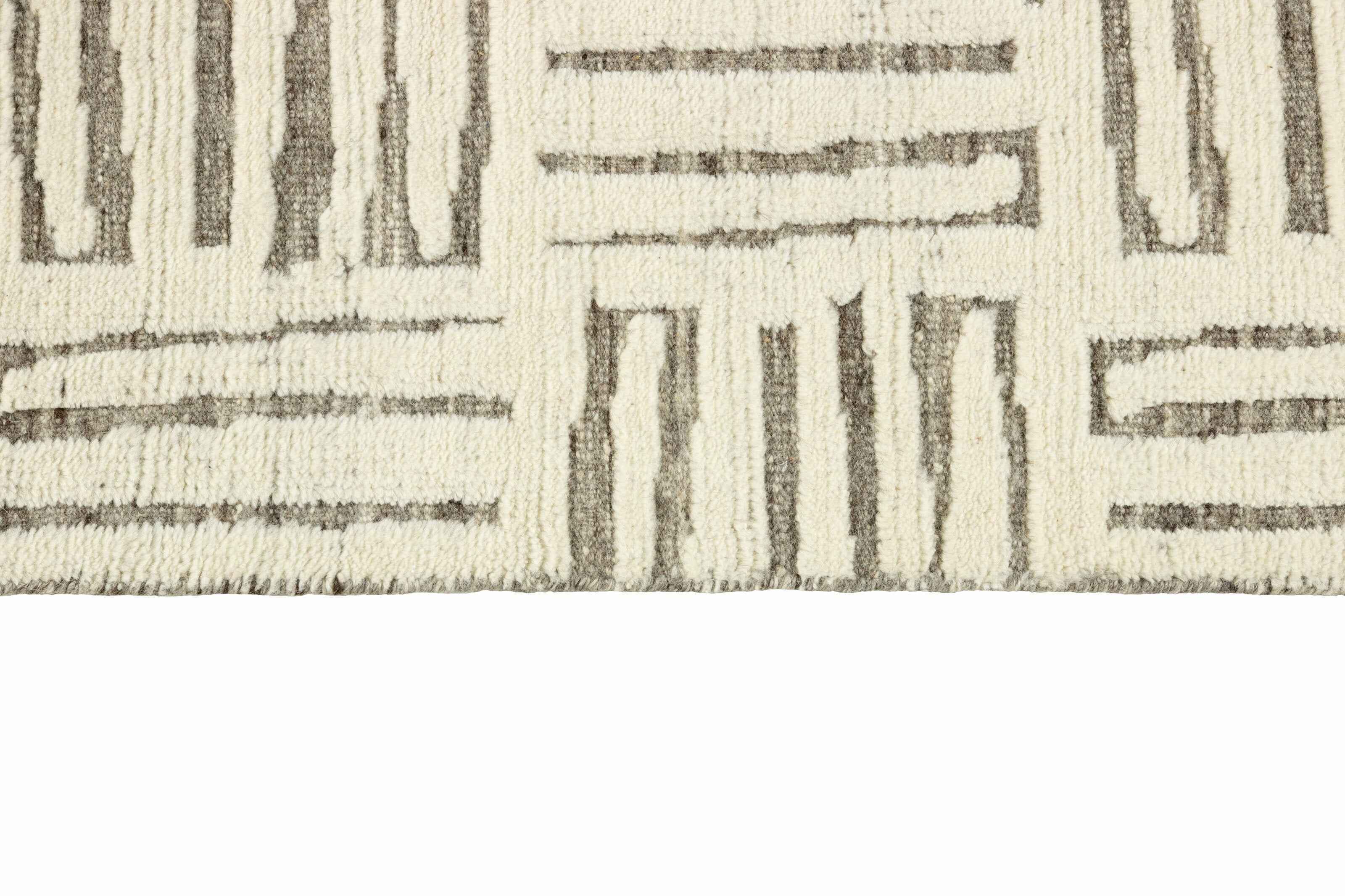 90x90 cm Indian Wool Multicolor Rug-J-96-01, Caramel - Rugmaster