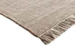 90x90 cm Indian Wool Multicolor Rug-5971A, Brown White - Rugmaster