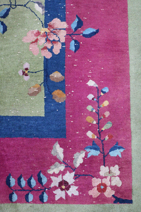 A pink wool rug