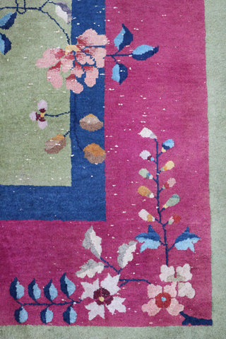 A pink wool rug