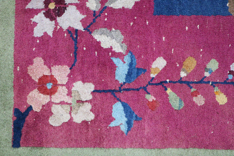 A pink wool rug
