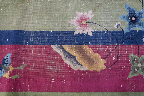A pink wool rug