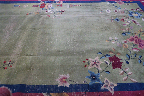 A pink wool rug