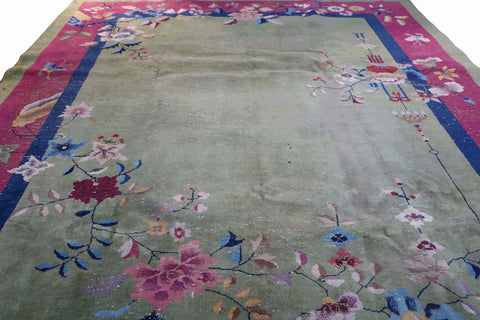 A pink wool rug