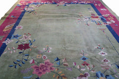 Pink Wool Rug 385 x 290 cm (12.63 x 9.51 ft)